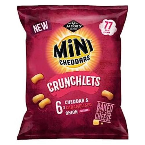 Jacob's Mini Cheddars Crunchlets Cheddar & Caramelised Onion 6 Pack