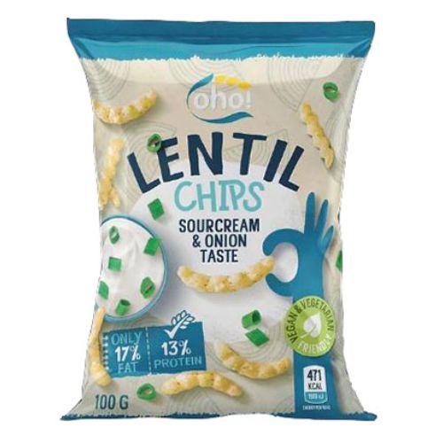 Oho Lentil Chips Sour Cream & Onion 100g