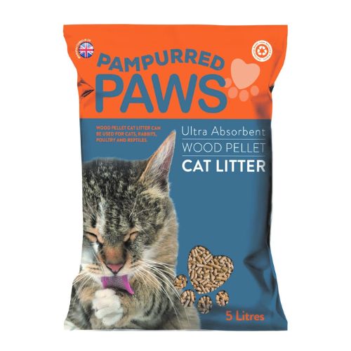 Pampurred Paws Ultra Absorbent Wood Pellet Cat Litter 5 Litres