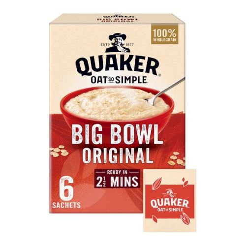 Quaker Oat So Simple Big Bowl Original 6 Pk 231g