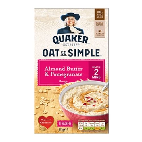 Quaker Oats So Simple Almond Butter & Pomegranate x 10 Sachets