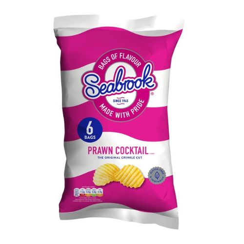 Seabrook Prawn Cocktail Crisps 6 Pk 160g