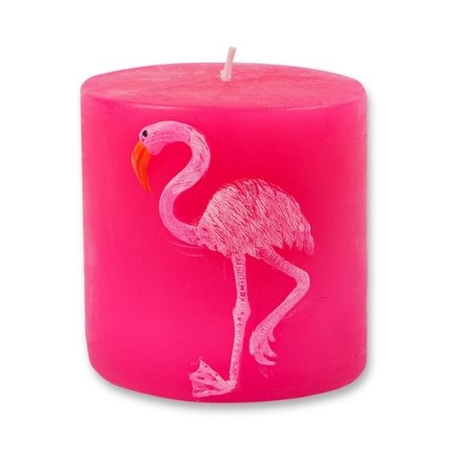 Tropical Flamingo Small Pillar Candle