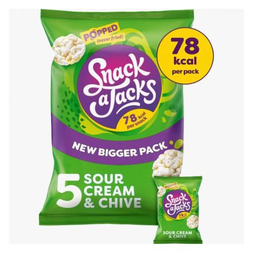 Snack A Jacks Kickin' Zingy Sour Cream & Chive Rice Cakes 5 PK