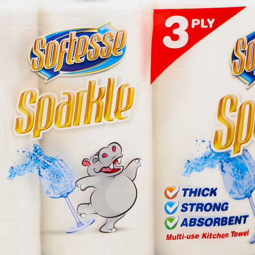 Softese Sparkle Large Kitchen Roll 3 Ply 3 Pack