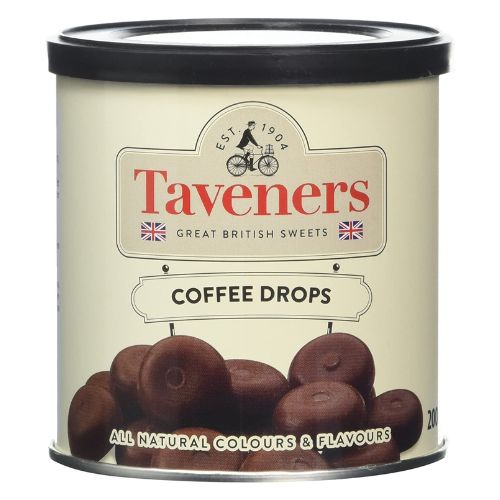 Taveners Coffee Drops Hard Boiled Sweets Tub 200g