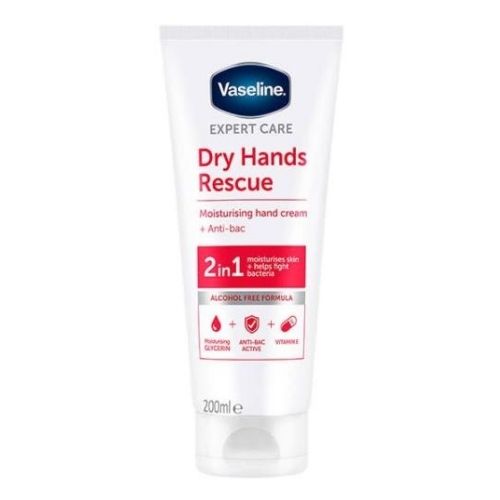 Vaseline Dry Hands 2in1 Anti-Bacterial Hand Cream 200ml