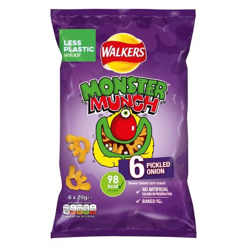 Walkers Monster Munch Pickled Onion Crisps 6 Pack