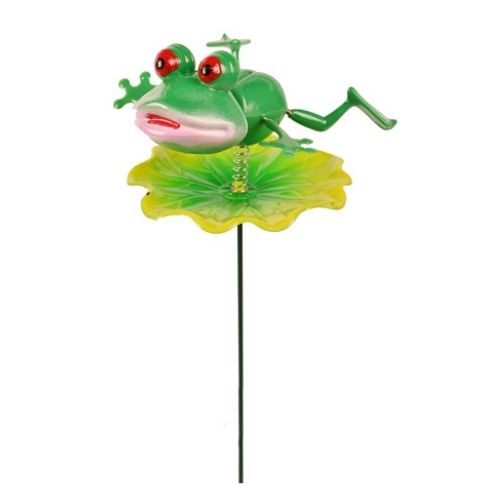 Wobbly Frog Stake Garden Decoration L 56cm