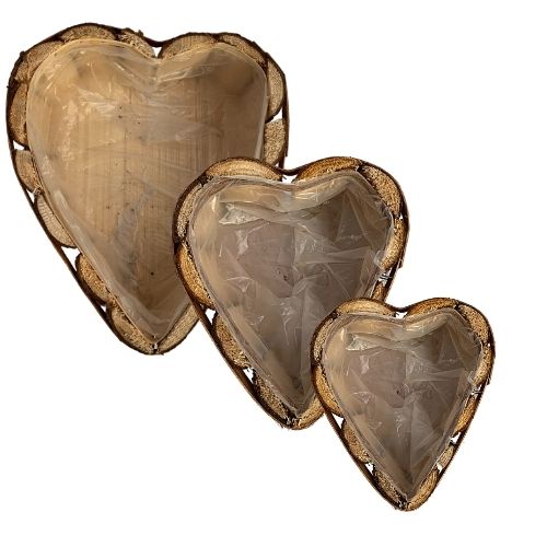 Wooden Rustic Heart Planter Assorted Sizes